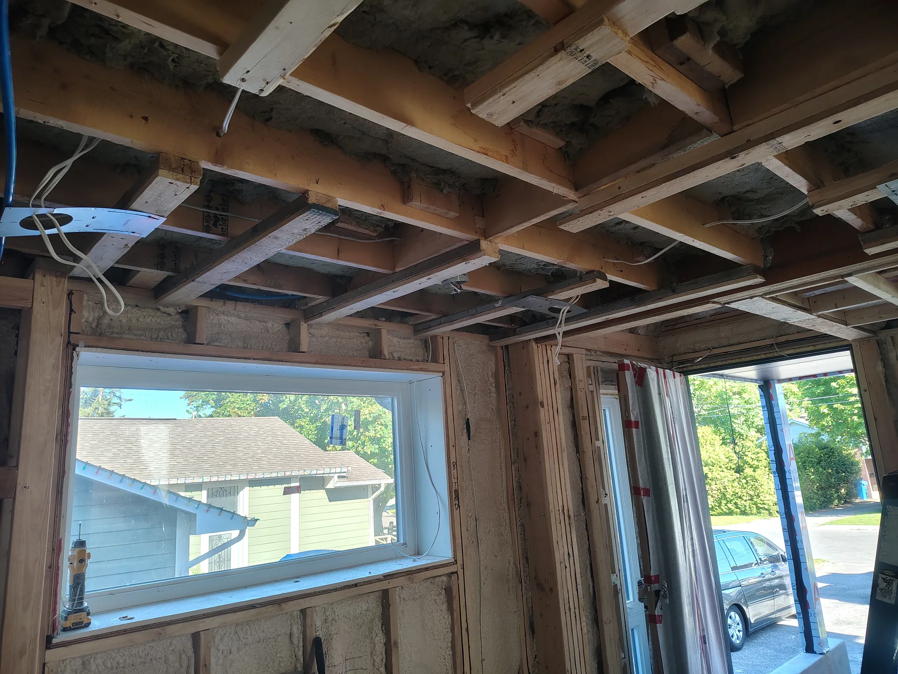 Basement room stripped for renovation