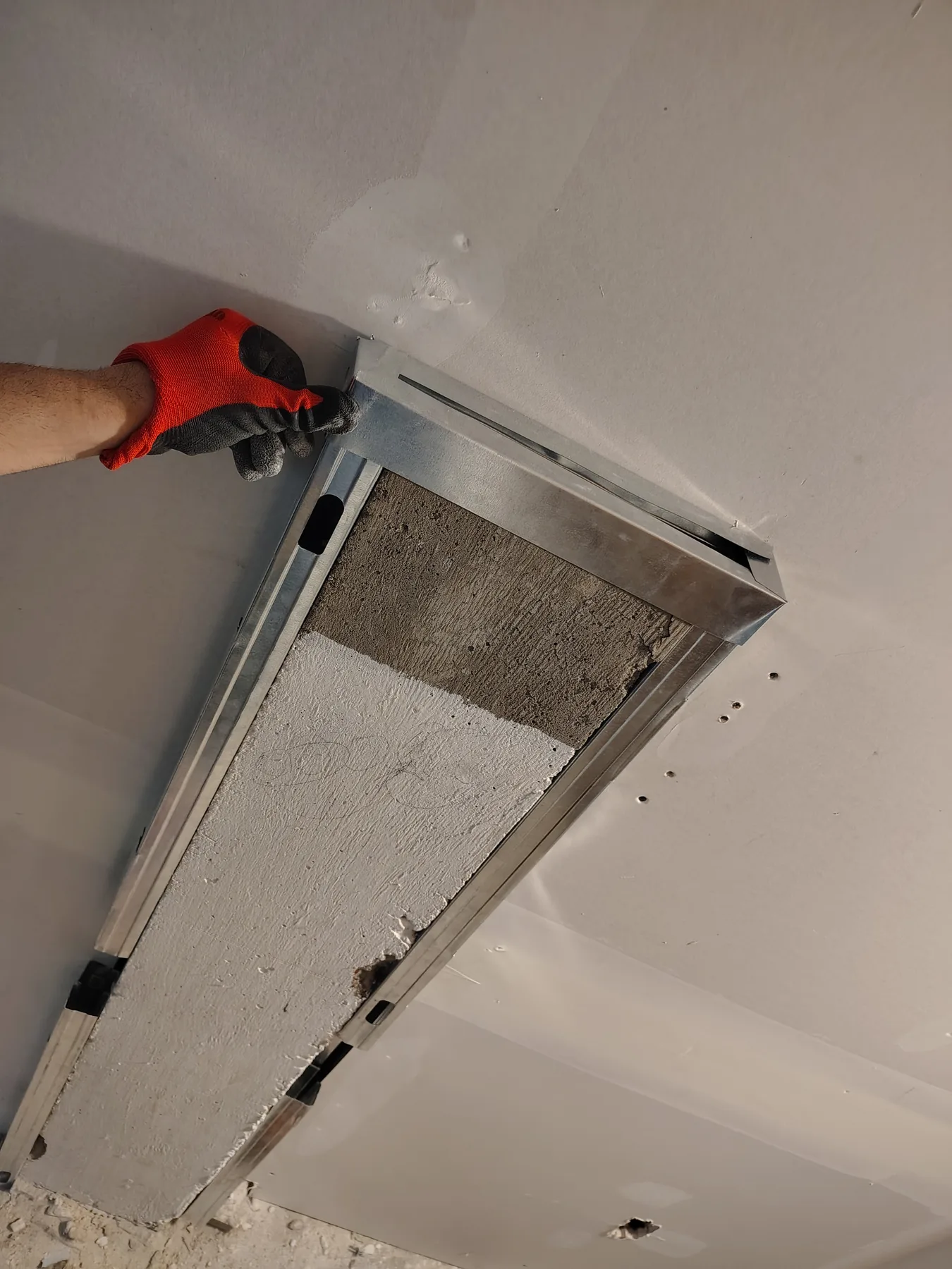 Custom framing coordinated around ceiling ductwork