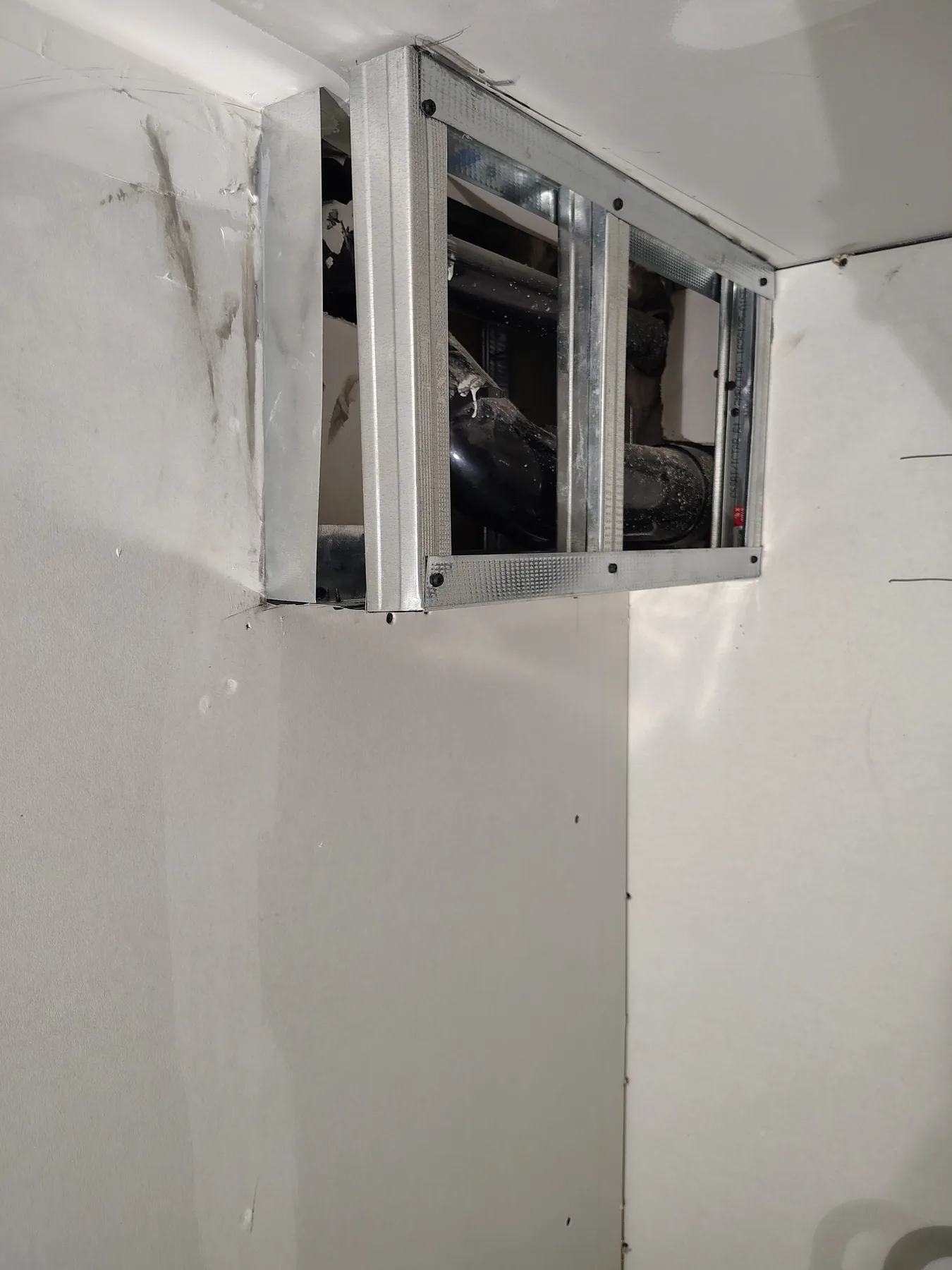 Ceiling transition framing in progress