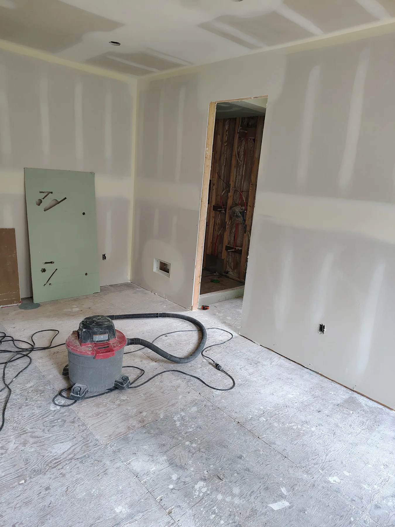 Completed structural preparation at a ceiling opening