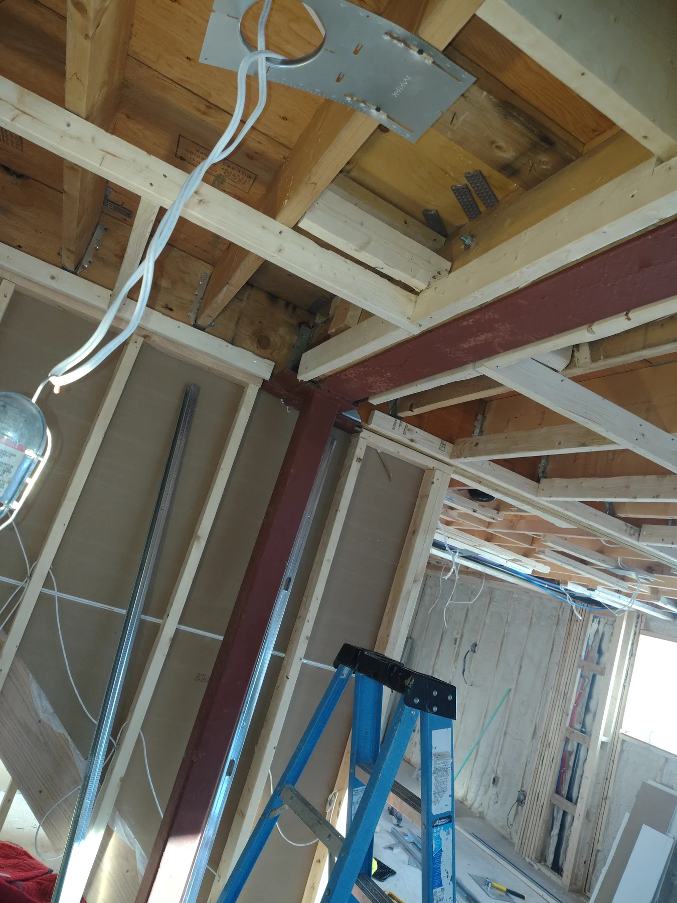 Completed beam and framing assembly