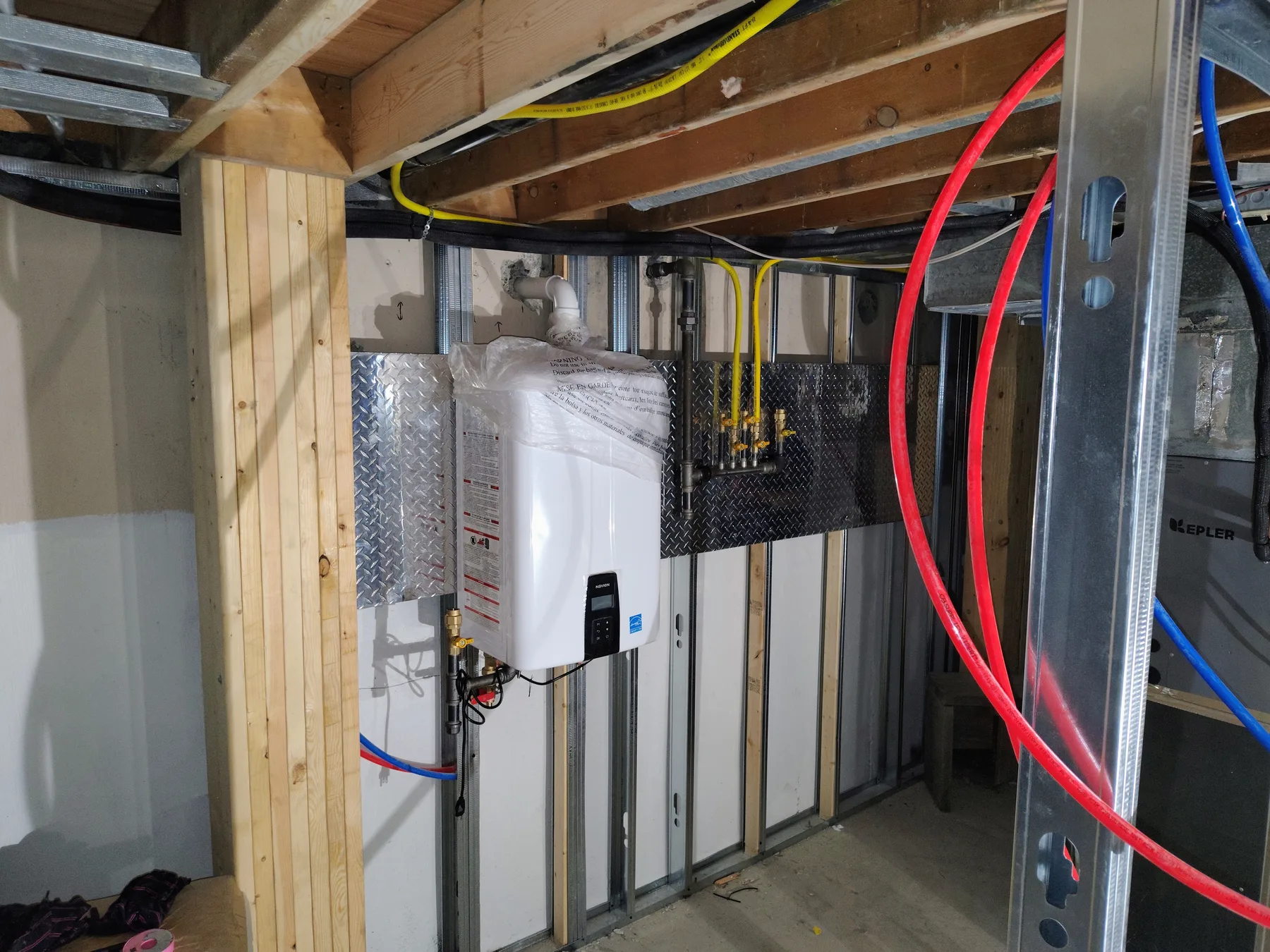 Custom sheet-metal work at a mechanical panel