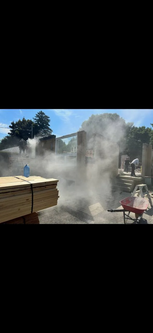 Interior demolition during a whole-home rebuild
