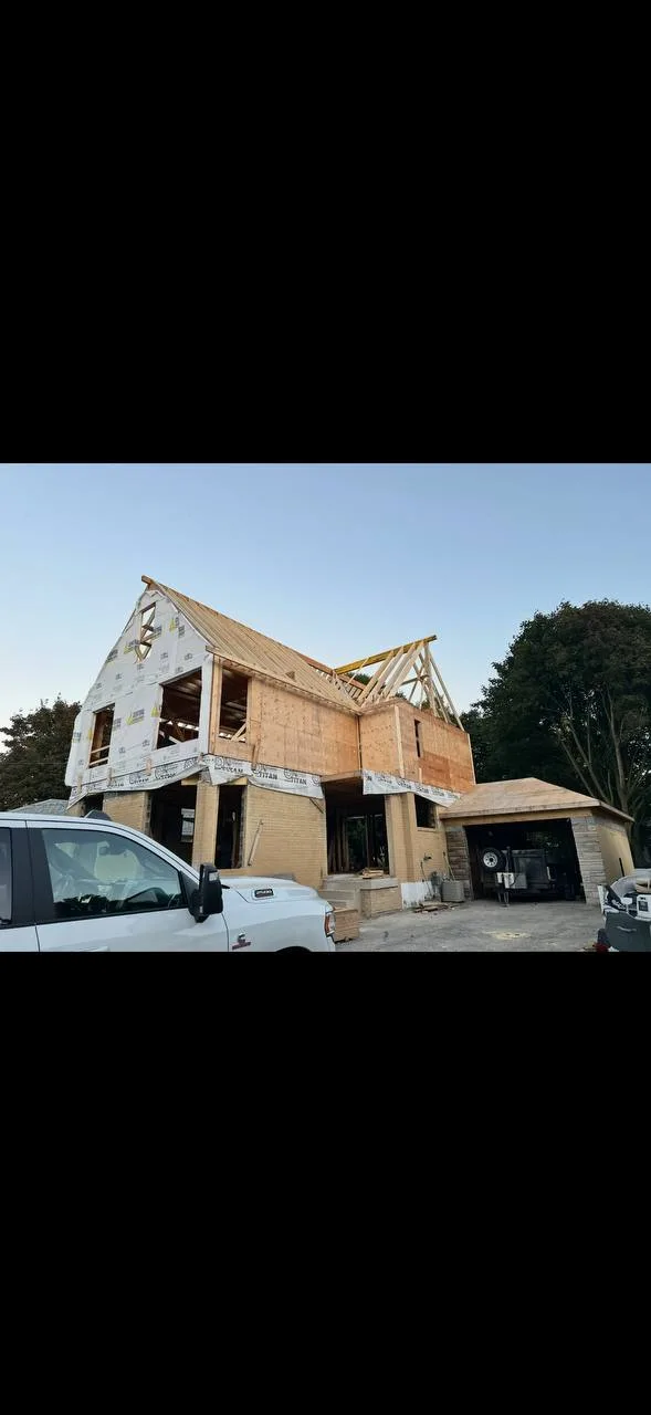 New upper-floor wall framing