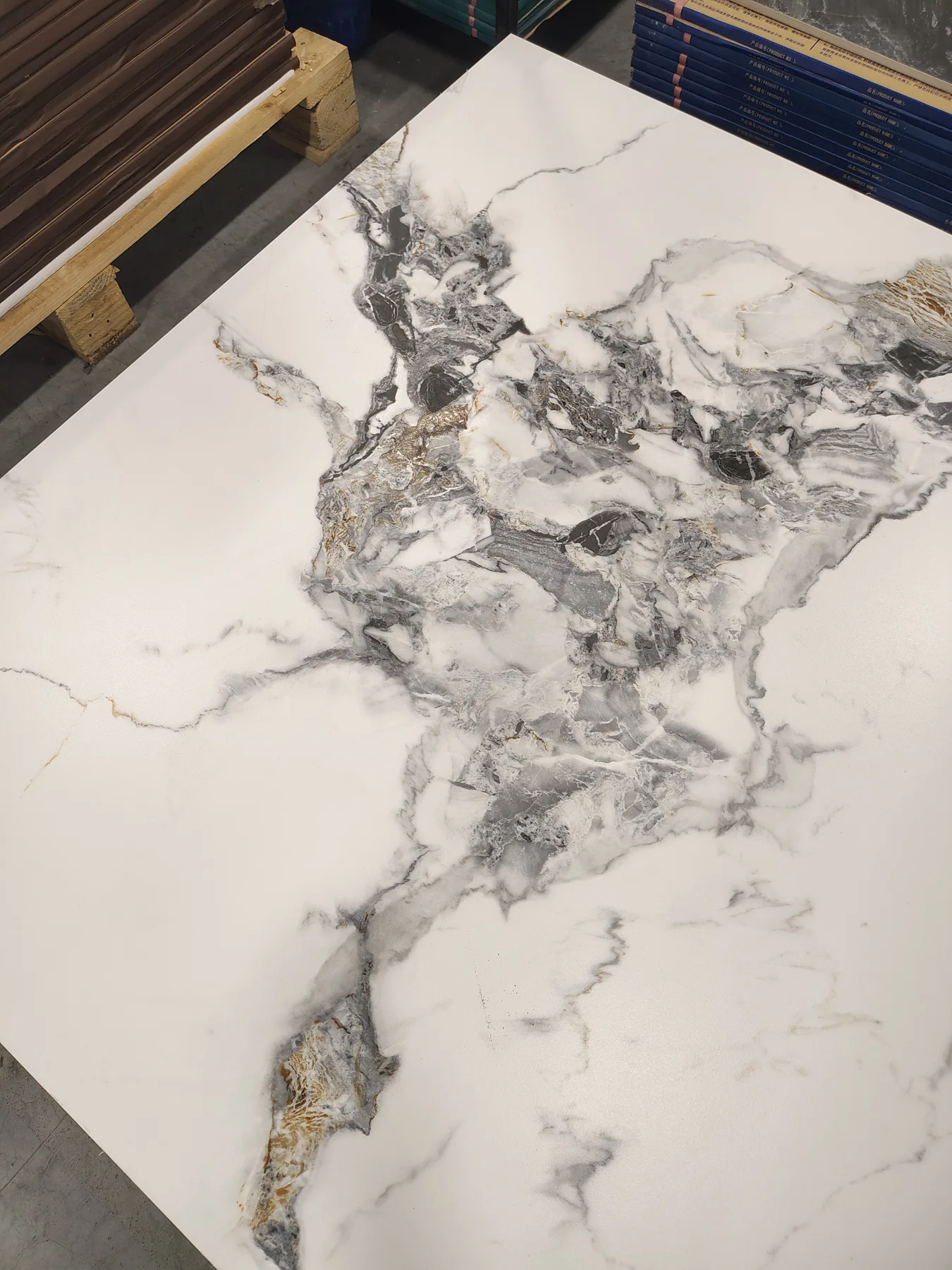 Natural stone slab selected for an interior