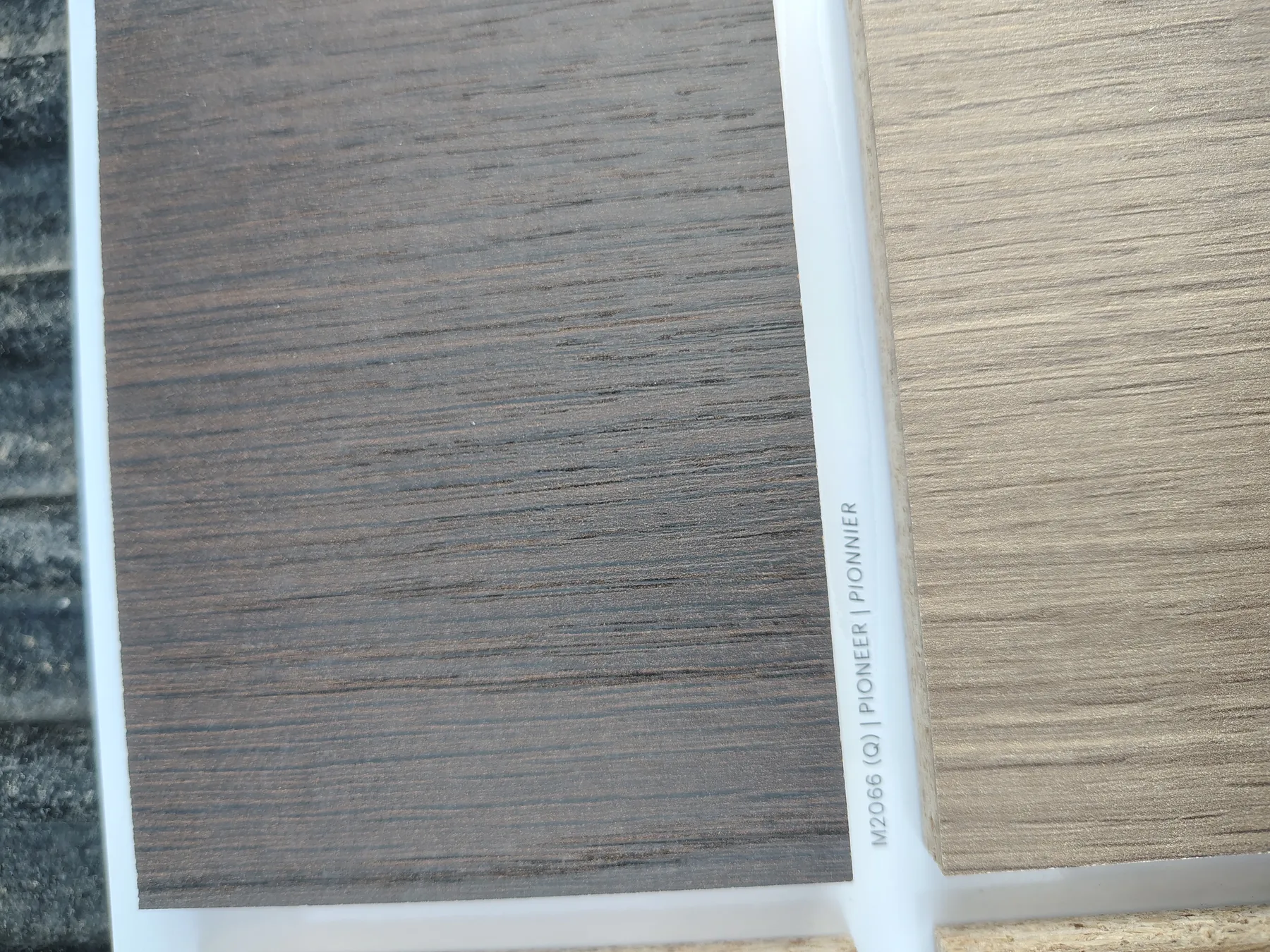 Wood samples considered for finish coordination